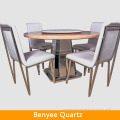 Newstar rotating round quartz composite dining table top